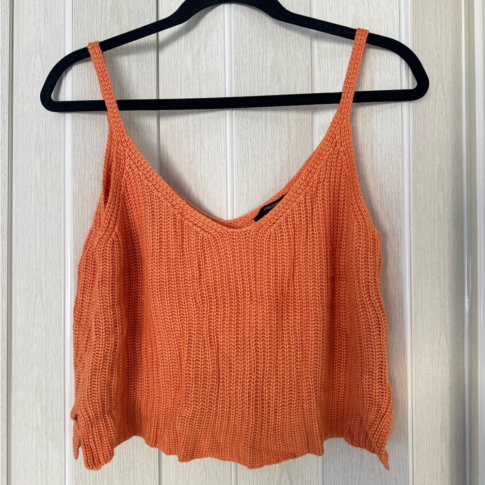 Burnt orange knit tank top